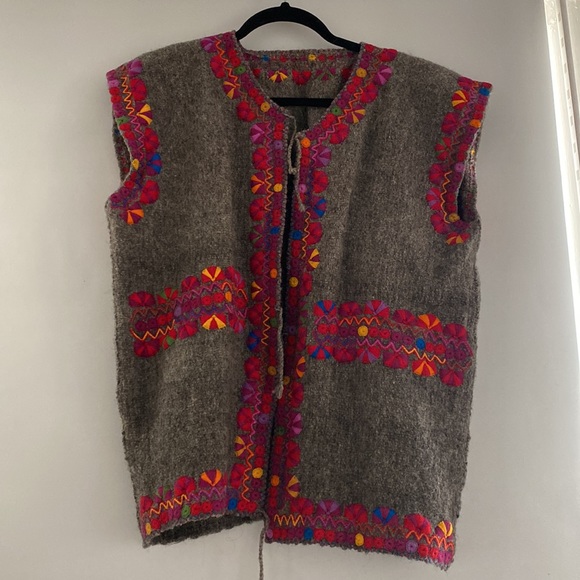 Embroidered Wool Vest from San Juan Chamula